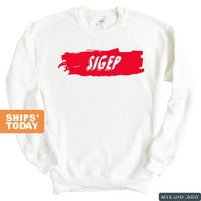 Load image into Gallery viewer, Sigma Phi Epsilon Sweatshirt - Sig Ep Red Slash Crewneck Sweatshirt - Kite and Crest
