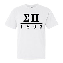 Load image into Gallery viewer, Sigma Pi Comfort Colors T-Shirt - Sigma Pi Black Letters Shirt - Kite and Crest
