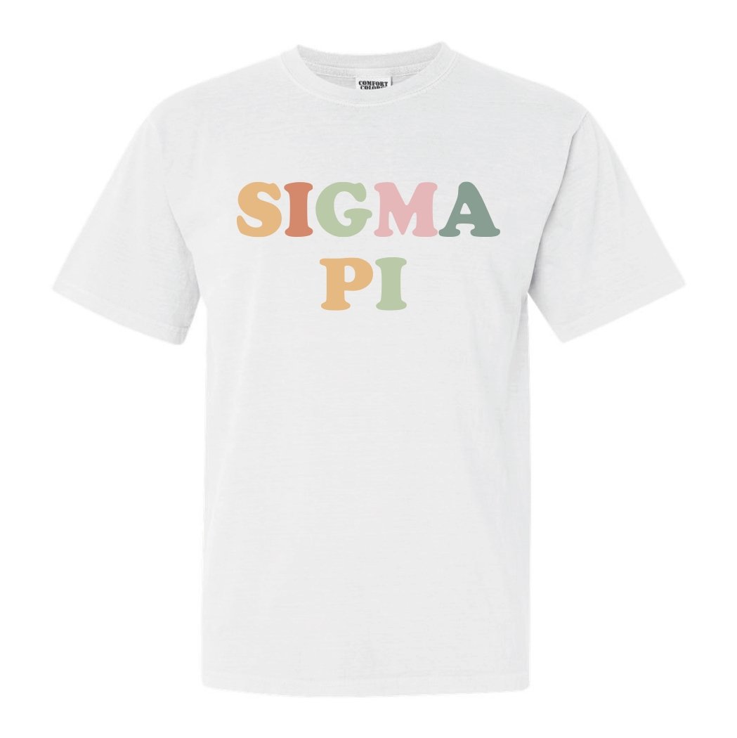 Sigma Pi Comfort Colors T-Shirt - Sigma Pi Bright and Colorful Shirt - Kite and Crest