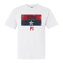 Load image into Gallery viewer, Sigma Pi Comfort Colors T-Shirt - Sigma Pi Colorful Stripe Shirt - Kite and Crest
