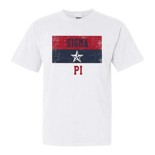 Sigma Pi Comfort Colors T-Shirt - Sigma Pi Colorful Stripe Shirt - Kite and Crest