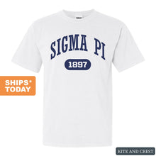 Load image into Gallery viewer, Sigma Pi Comfort Colors T-Shirt - Sigma Pi Fraternal Arch Shirt - Kite and Crest
