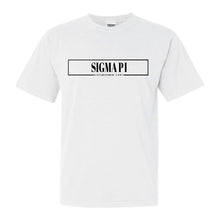 Load image into Gallery viewer, Sigma Pi Comfort Colors T-Shirt - Sigma Pi Fraternal Block Shirt - Kite and Crest
