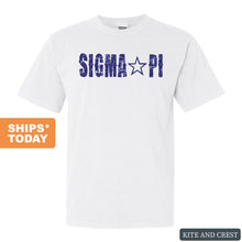 Load image into Gallery viewer, Sigma Pi Comfort Colors T-Shirt - Sigma Pi Fraternal Star Shirt - Kite and Crest
