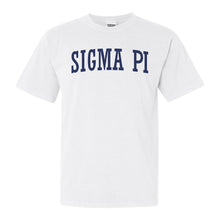 Load image into Gallery viewer, Sigma Pi Comfort Colors T-Shirt - Sigma Pi Intrinsic Lettered Shirt - Kite and Crest
