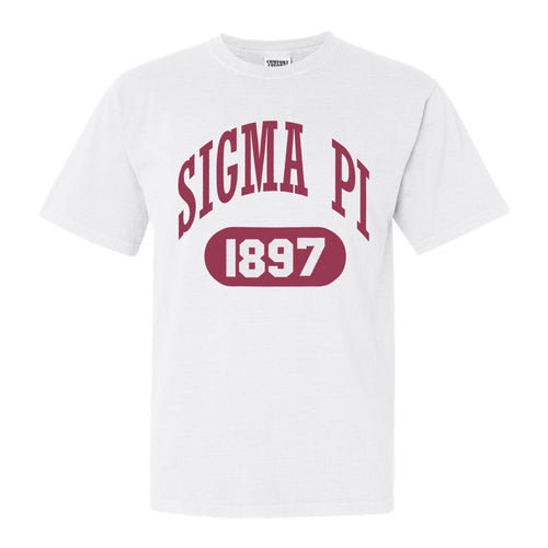 Sigma Pi Comfort Colors T-Shirt - Sigma Pi Large Athletic Shirt - Kite and Crest