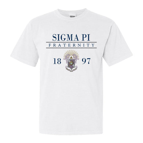 Sigma Pi Comfort Colors T-Shirt - Sigma Pi Large Crest Shirt - Kite and Crest