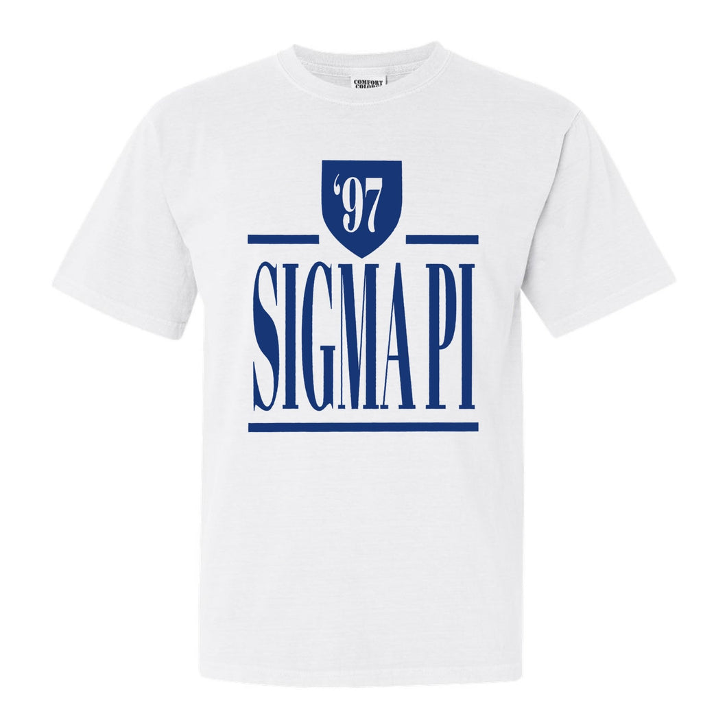 Sigma Pi Comfort Colors T-Shirt - Sigma Pi Shield Shirt - Kite and Crest