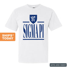 Load image into Gallery viewer, Sigma Pi Comfort Colors T-Shirt - Sigma Pi Shield Shirt - Kite and Crest
