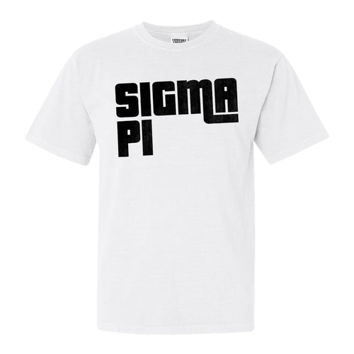 Sigma Pi Comfort Colors T-Shirt - Sigma Pi Stacked Letters Shirt - Kite and Crest