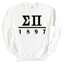 Load image into Gallery viewer, Sigma Pi Sweatshirt - Sigma Pi Black Letters Crewneck Sweatshirt - Kite and Crest
