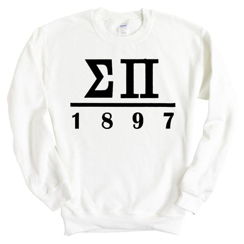 Sigma Pi Sweatshirt - Sigma Pi Black Letters Crewneck Sweatshirt - Kite and Crest