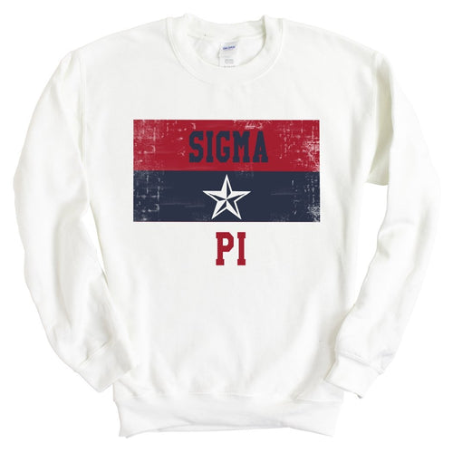 Sigma Pi Sweatshirt - Sigma Pi Colorful Stripe Crewneck Sweatshirt - Kite and Crest