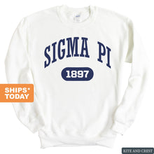 Load image into Gallery viewer, Sigma Pi Sweatshirt - Sigma Pi Fraternal Arch Crewneck Sweatshirt - Kite and Crest
