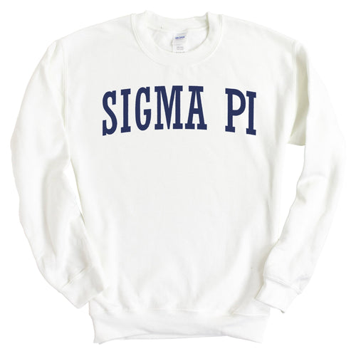 Sigma Pi Sweatshirt - Sigma Pi Intrinsic Lettered Crewneck Sweatshirt - Kite and Crest