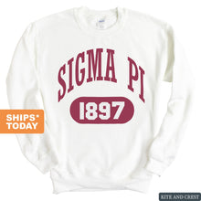 Load image into Gallery viewer, Sigma Pi Sweatshirt - Sigma Pi Large Athletic Crewneck Sweatshirt - Kite and Crest
