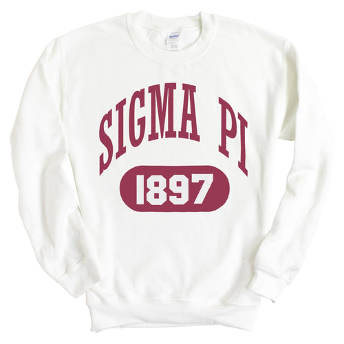 Sigma Pi Sweatshirt - Sigma Pi Large Athletic Crewneck Sweatshirt - Kite and Crest