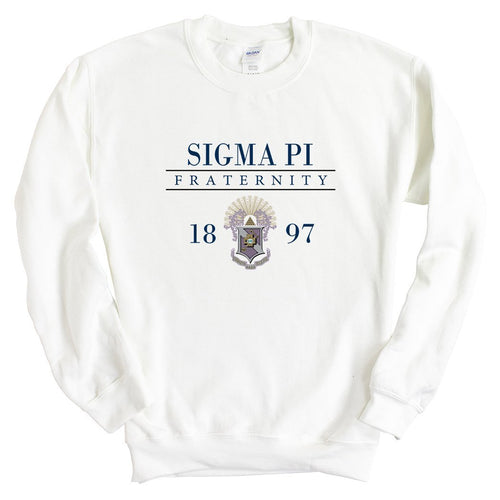 Sigma Pi Sweatshirt - Sigma Pi Large Crest Crewneck Sweatshirt - Kite and Crest