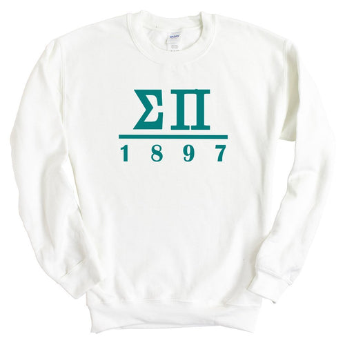 Sigma Pi Sweatshirt - Sigma Pi Lettered Basic Crewneck Sweatshirt - Kite and Crest