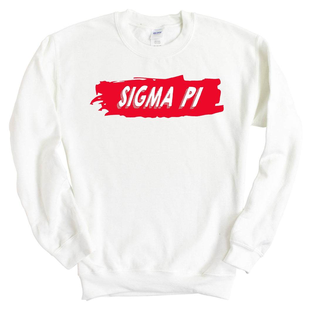 Sigma Pi Sweatshirt - Sigma Pi Red Slash Crewneck Sweatshirt - Kite and Crest