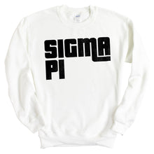 Load image into Gallery viewer, Sigma Pi Sweatshirt - Sigma Pi Stacked Letters Crewneck Sweatshirt - Kite and Crest
