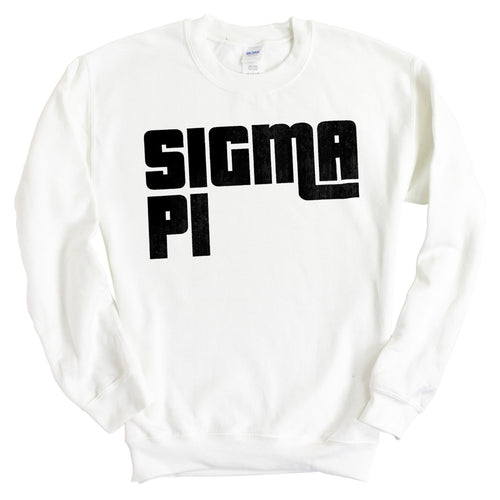 Sigma Pi Sweatshirt - Sigma Pi Stacked Letters Crewneck Sweatshirt - Kite and Crest