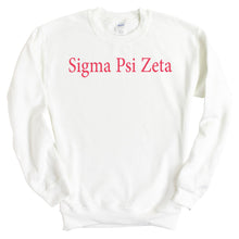 Load image into Gallery viewer, Sigma Psi Zeta Basic Written Crewneck Sweatshirt - Kite and Crest
