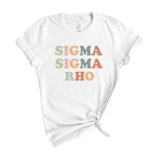Load image into Gallery viewer, Sigma Sigma Rho Bright and Colorful T-shirt - Kite and Crest
