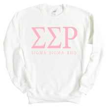 Load image into Gallery viewer, Sigma Sigma Rho Pink Letter Crewneck Sweatshirt - Kite and Crest
