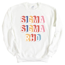 Load image into Gallery viewer, Sigma Sigma Rho Retro Crewneck Sweatshirt - Kite and Crest
