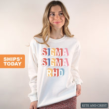 Load image into Gallery viewer, Sigma Sigma Rho Retro Crewneck Sweatshirt - Kite and Crest
