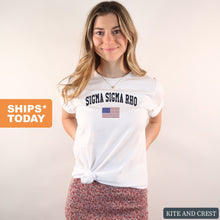 Load image into Gallery viewer, Sigma Sigma Rho USA T-shirt - Kite and Crest
