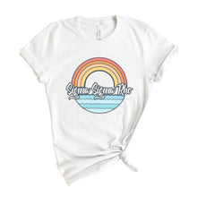 Load image into Gallery viewer, Sigma Sigma Rho Wavy Rainbow T-shirt - Kite and Crest
