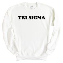 Load image into Gallery viewer, Sigma Sigma Sigma Sweatshirt - Tri Sigma Block Name Crewneck Sweatshirt - Kite and Crest
