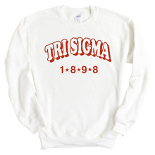 Load image into Gallery viewer, Sigma Sigma Sigma Sweatshirt - Tri Sigma Red Arch Crewneck Sweatshirt - Kite and Crest
