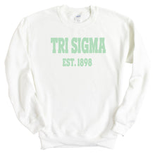 Load image into Gallery viewer, Sigma Sigma Sigma Sweatshirt - Tri Sigma Sporty Established Crewneck Sweatshirt - Kite and Crest
