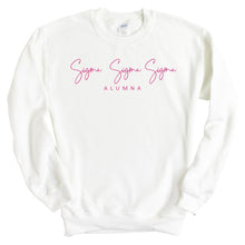 Load image into Gallery viewer, Sigma Sigma Sigma Sweatshirt | Tri Sigma Vintage Alumna Crewneck Sweatshirt | Sigma Sigma Sigma Sorority Gift Idea - Kite and Crest
