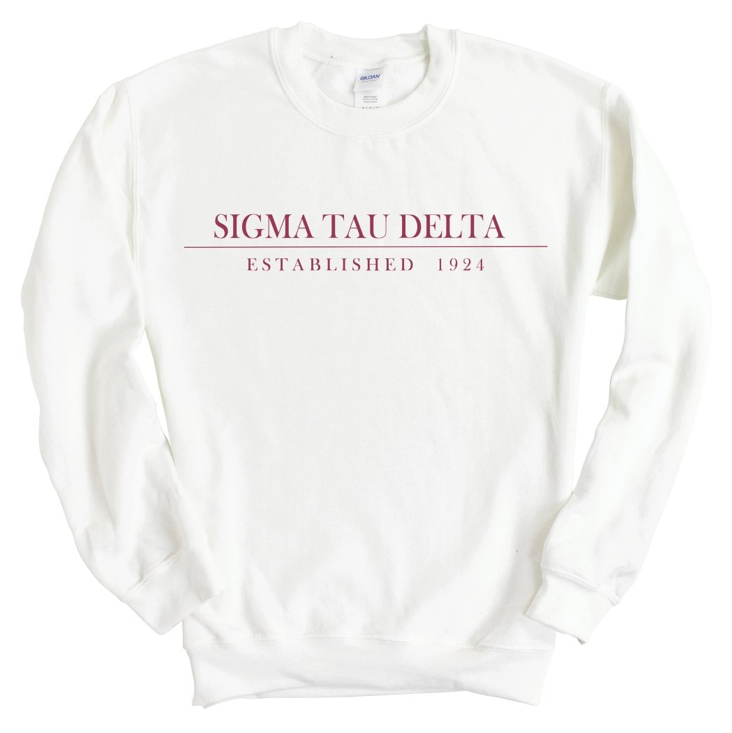 Sigma Tau Delta Boyfriend Sweatshirt - Fraternity Crewneck Sweatshirt - Kite and Crest