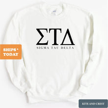 Load image into Gallery viewer, Sigma Tau Delta Classic Sweatshirt - Fraternity Crewneck Sweatshirt - Kite and Crest
