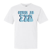 Load image into Gallery viewer, Sigma Tau Delta Happy to be Comfort Colors T-Shirt - Kite and Crest
