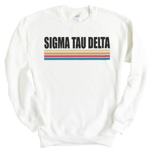 Load image into Gallery viewer, Sigma Tau Delta Lets Race Sweatshirt - Fraternity Crewneck Sweatshirt - Kite and Crest
