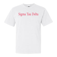 Load image into Gallery viewer, Sigma Tau Delta Simply Me Comfort Colors T-Shirt - Kite and Crest
