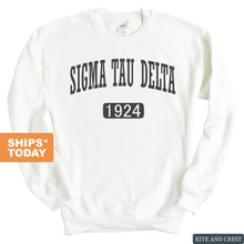 Load image into Gallery viewer, Sigma Tau Delta Weekender Sweatshirt - Fraternity Crewneck Sweatshirt - Kite and Crest
