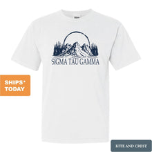 Load image into Gallery viewer, Sigma Tau Gamma Comfort Colors T-Shirt - Sig Tau AEPI Epic Mountain Shirt - Kite and Crest
