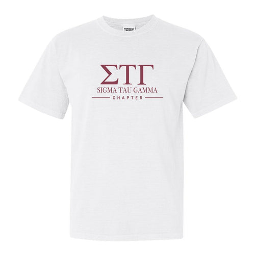 Sigma Tau Gamma Comfort Colors T-Shirt - Sig Tau Basic Lined Shirt - Kite and Crest
