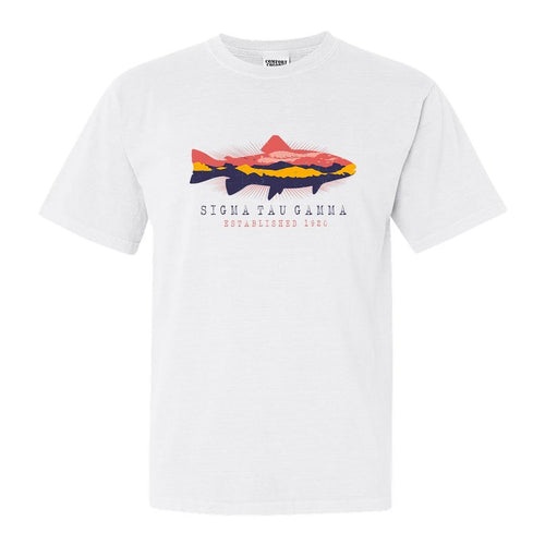 Sigma Tau Gamma Comfort Colors T-Shirt - Sig Tau Fishing Shirt - Kite and Crest