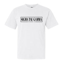 Load image into Gallery viewer, Sigma Tau Gamma Comfort Colors T-Shirt - Sig Tau Fraternal Block Shirt - Kite and Crest
