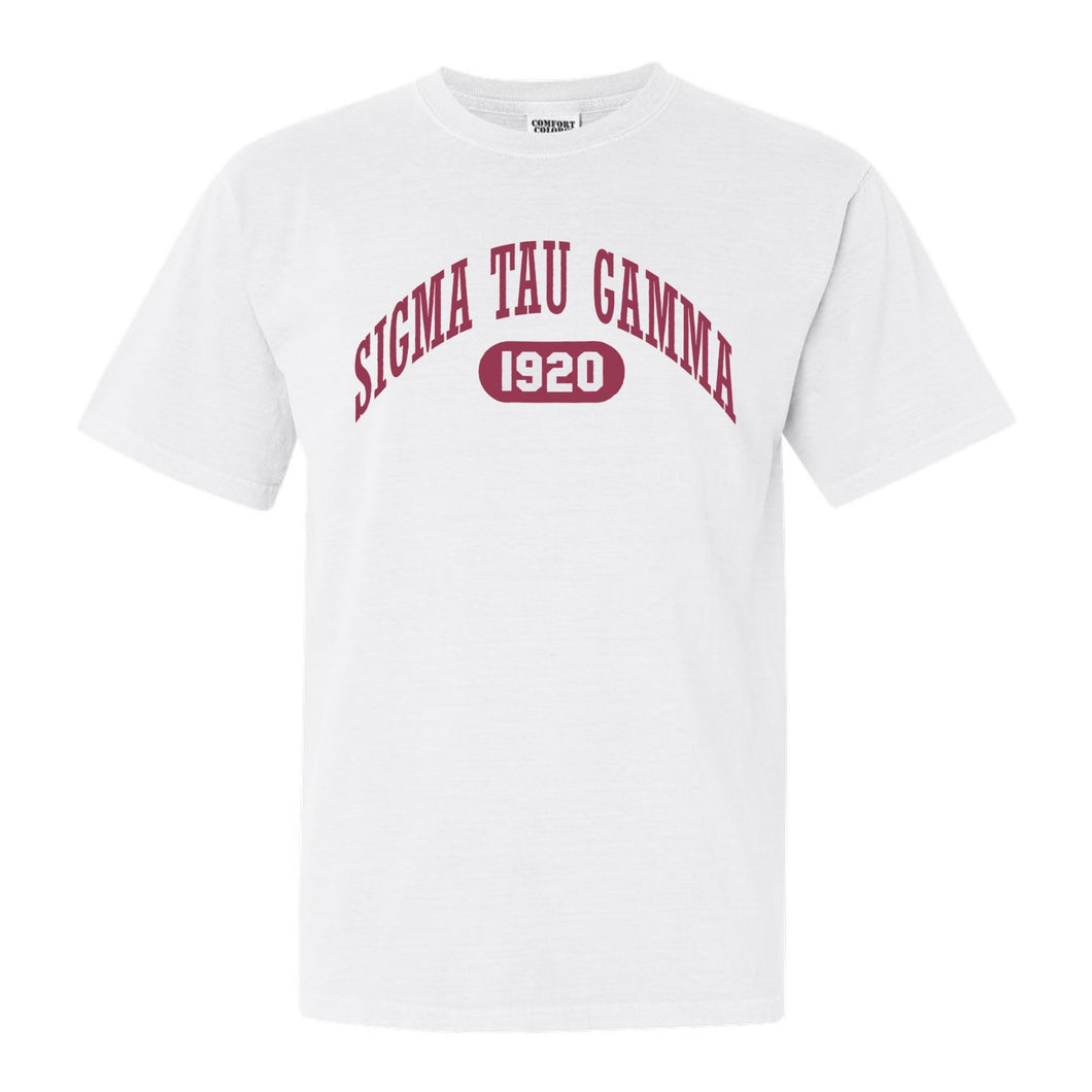 Sigma Tau Gamma Comfort Colors T-Shirt - Sig Tau Large Athletic Shirt - Kite and Crest