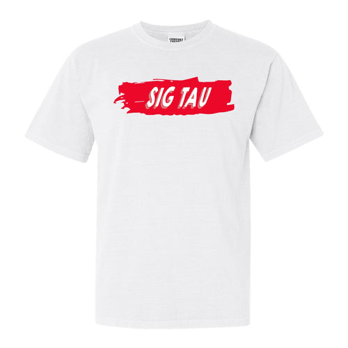 Sigma Tau Gamma Comfort Colors T-Shirt - Sig Tau Red Slash Shirt - Kite and Crest