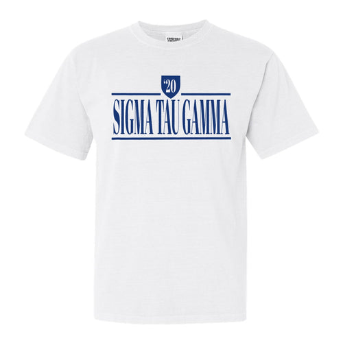 Sigma Tau Gamma Comfort Colors T-Shirt - Sig Tau Shield Shirt - Kite and Crest